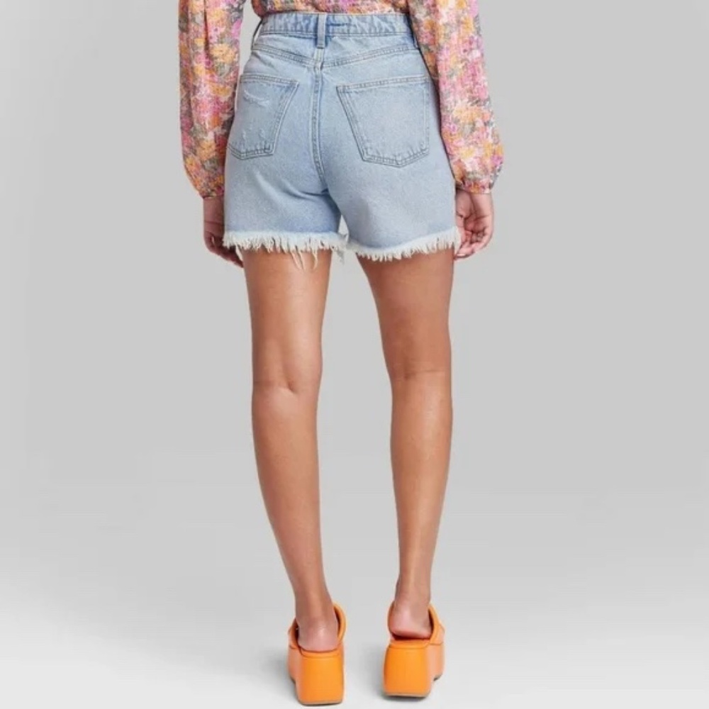 Wild Fable Super High Rise Cut-off Denim Shorts 16 - Picture 2 of 6